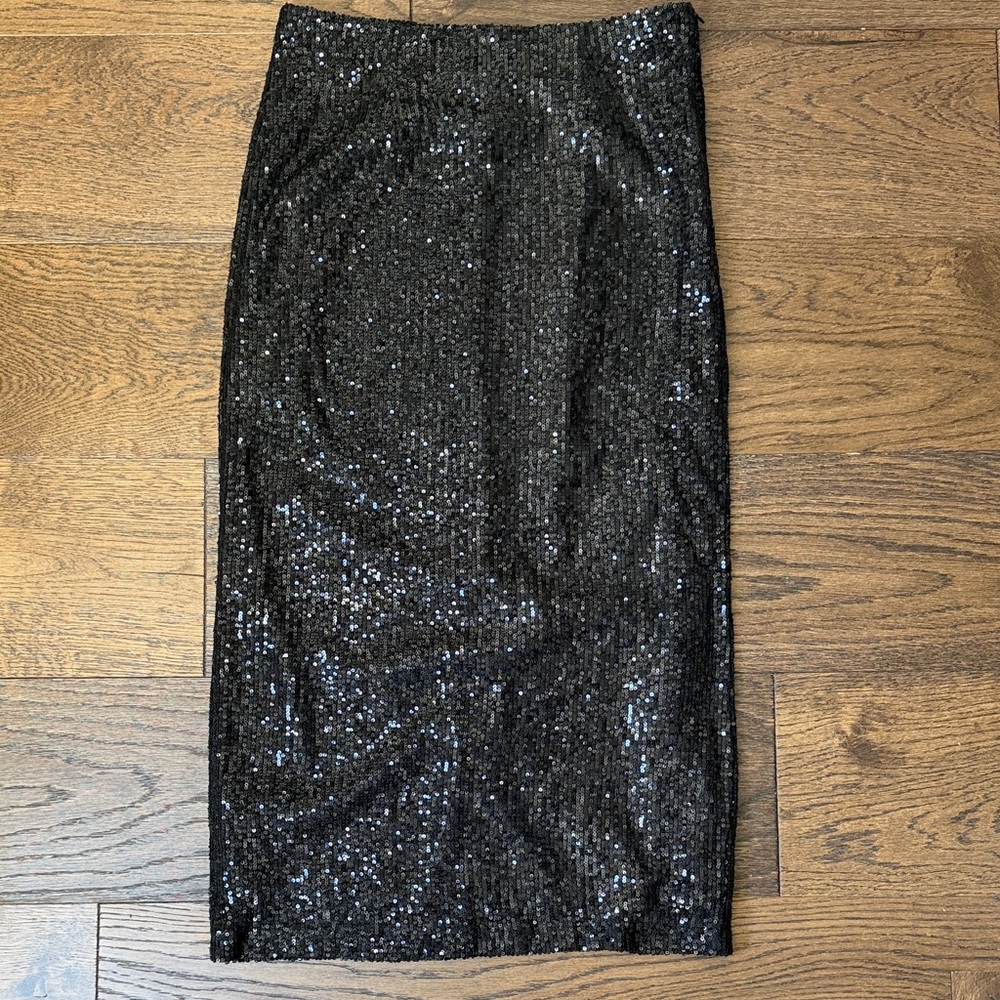 Steve Madden Black Sequin Pencil Skirt